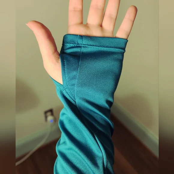 Teal Long Sleeve Women's Athletic Top - Picture 6 of 7